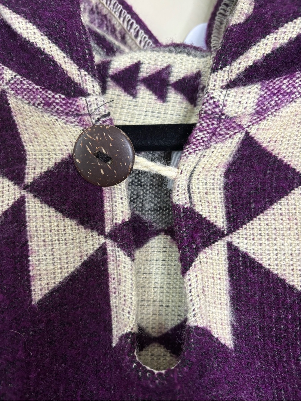Purple Wolf Dreamcatcher Hooded Poncho Sweater - Picture 5 of 12